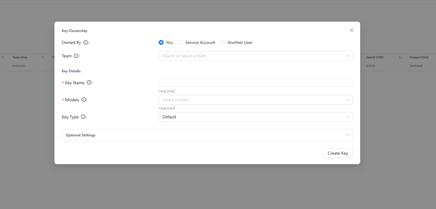 Add Key to OpenWebUI